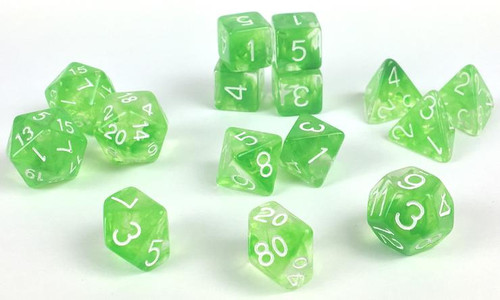 Slime Green Diffusion polyhedral dice