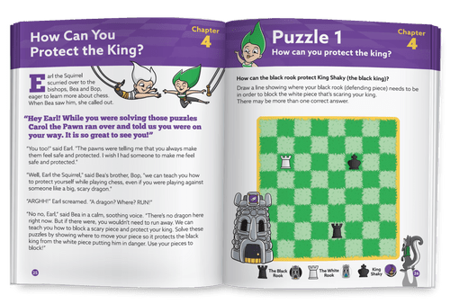 Story Time Chess Puzzle Workbook Level 1 sample pages