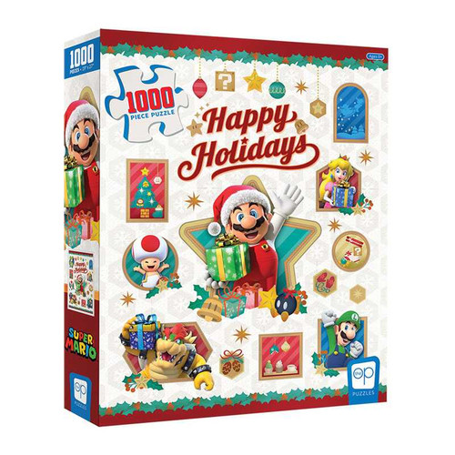 Super Mario: Happy Holidays 1000pc front cover of product