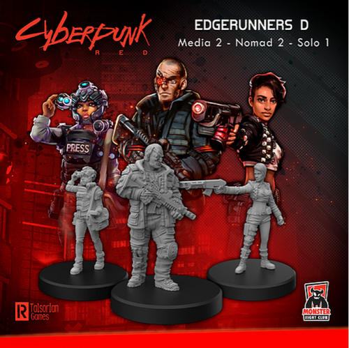 Cyberpunk Red Miniatures: Edgerunners D: Solo, Nomad, Media artistic rendering 