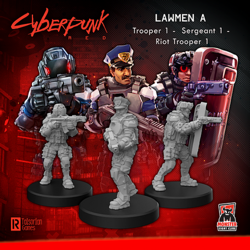 Cyberpunk Red Miniatures: Lawmen, Command  artistic rendering