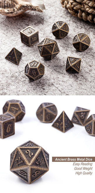 Bronze Metal Dice Set