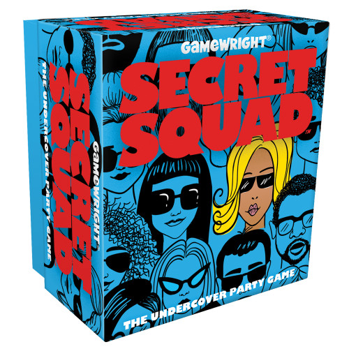 Secret Squad (port-a-party) front cover of product in blue box with red font 