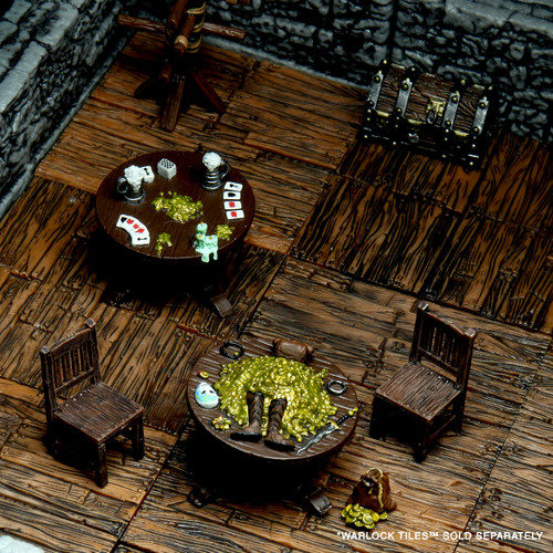 Pieces laid out on a map