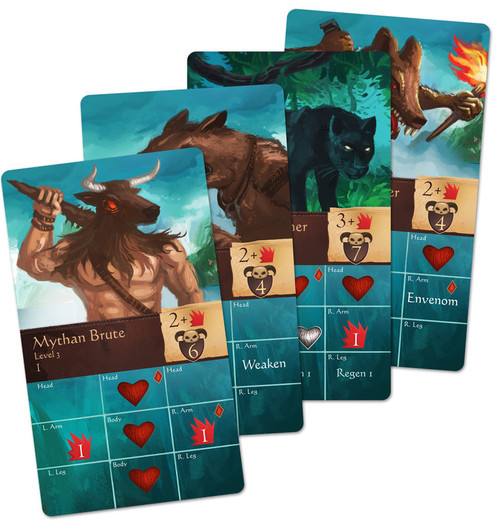 Close up of enemy cards
