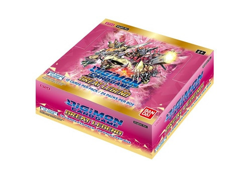 a pink box with Digimon logo and an explosion of fighting characters 