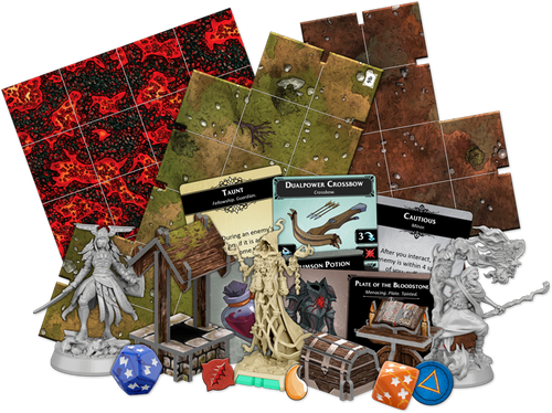 Game components well, dice, land maps 
