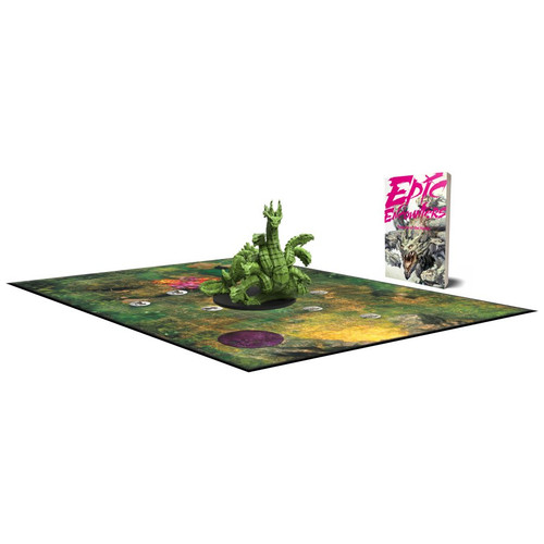 Game board/map with miniature on it