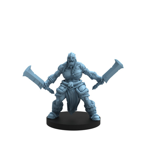 Close up of a blue miniature 
