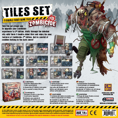 Back of box featuring multiple map and character art