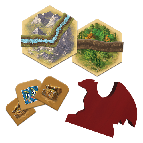 Tiles, tokens, and red dragon
