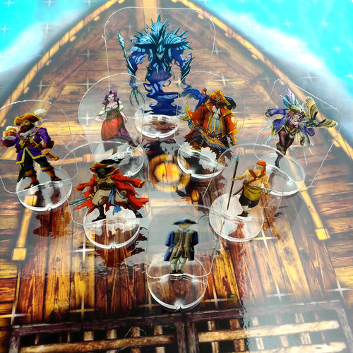 Several Pirates 62pc—Flat Plastic Minis on a map