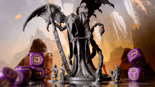 Destinies artistic image of mini and purple dice