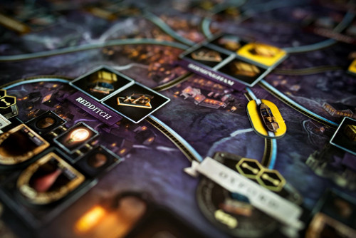Close up of Redditch on the game board