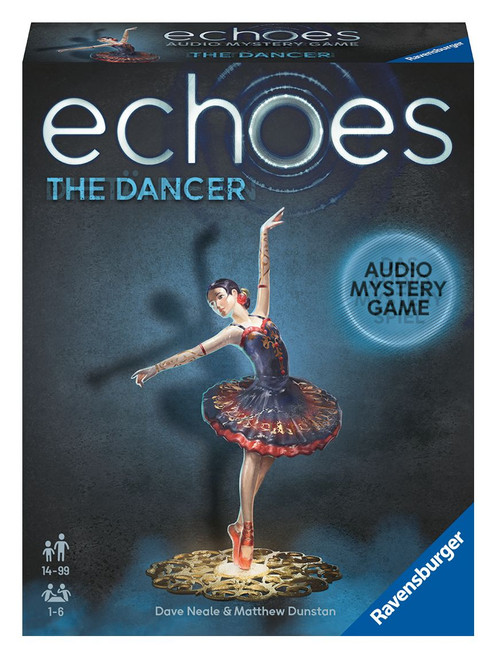 Echoes: The Dancer front of box, featuring a ballerina, like from a music box 