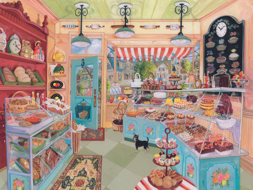 Corner Bakery interior with sweets on display