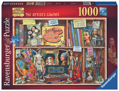 Artist's Cabinet 1000pc front of puzzle box, red box 
