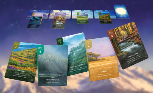 Subastral sample cards featuring different landscape cards
