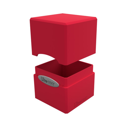 Satin Cube - Apple Red  side view open
