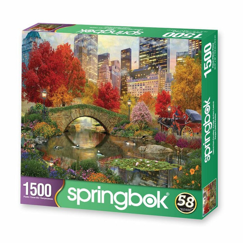 Central Park Paradise 1500pc front of puzzle box, green box