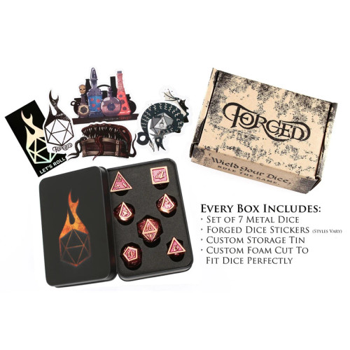 Wyrm Blood, Metal Dice Set, tin with foam insert and stickers 