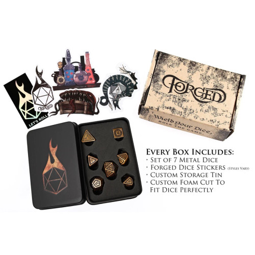 Ancient Chaos, Metal Dice Set, tin with foam insert and stickers 