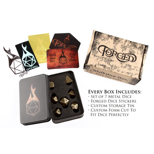 Thieves Gold, Metal Dice Set, tin with foam insert and stickers