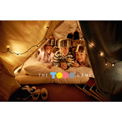 Playing in a tent fort