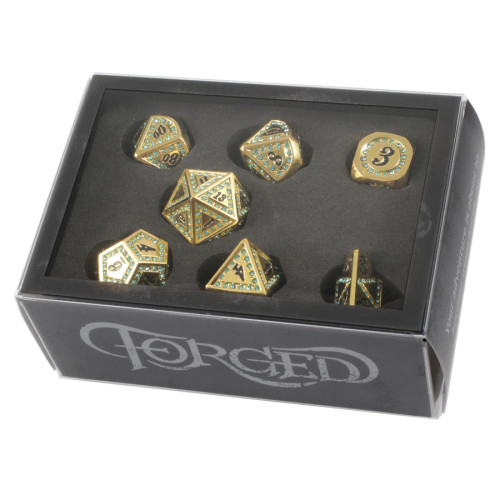 Bejeweled Treasure, Metal Dice Set inside tin with foam insert 