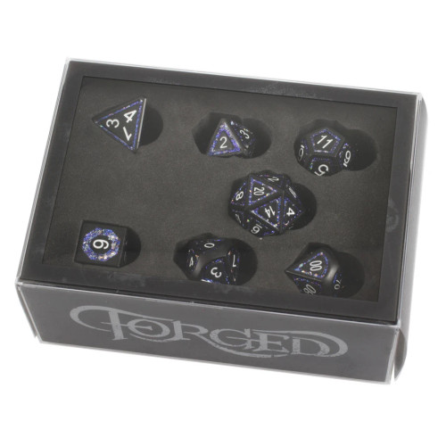 Underdark Glimmer, Metal Dice Set inside  tin with foam insert 