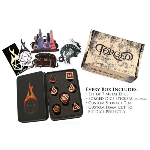 Dragon Wrath, Metal Dice Set, tin with foam insert and stickers