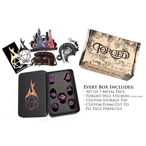 Necromatic Essence, Metal Dice Set, tin with foam insert and stickers