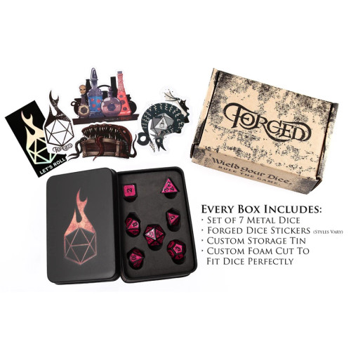 Tin, foam insert,  dice, stickers