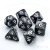 Shale White, Elessia Dice Set, marbled black dice with white numbers