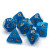 Elessia Wish Song Dice Set  - marbled blue dice with gold numbering 