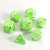 AfterDark Neon Rave, Metal Dice Set- Green dice with Silver  Numbers