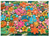 Tropical Cookies 1000pc depicting sugar cookies decorated in bright tropical shapes and colors, Flip flops, moons, flowers, islands