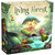 Living Forest  game box cover featuring a tree growing on a rock island surrounded by magic woodland creatures