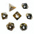 Tortimer Kitty Clacks Dice Set- Gold/Black marbled Dice with White Numbers