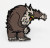 Enamel Pin: Owlbear close up, arms outstretched for a hug or attack