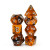 Orange and brown RPG dice set from Foam Brain Games