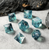 Set of seven Ocean sharp edge resin RPG dice