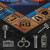 Monopoly: Law & Order player pieces, including a flashlight, handcuffs, gavel, radio and magnifying glass