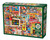 Back to School assortment of school supplies puzzle box