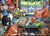 Cats Retreat four cats on a gardening bench puzzle image