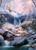 Mystic Falls in Winter forest animals near a snowy river waterfall puzzle image