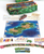 The Search for Lost Species game components, including player screens, cards, a constructible boat piece and an island map