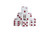 White Six-Sided Dice With Red Pips