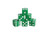 Green Six-Sided Dice With White Pips