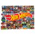 Hot Wheels logo over dozens of Hot Wheels cars